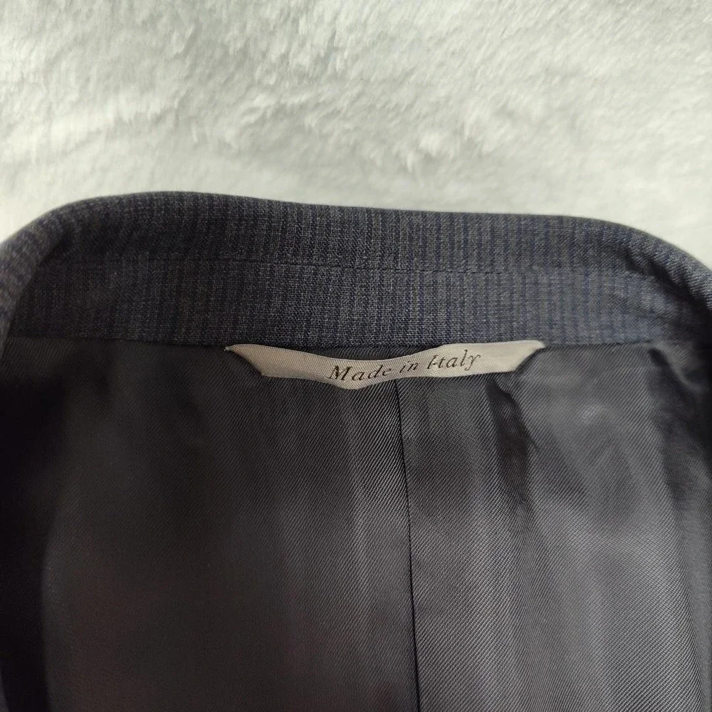 Canali Suit‎ Jacket Mens 52 42R Gray Pinstripe Wool 2 Button Blazer Made Italy